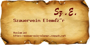 Szauervein Elemér névjegykártya